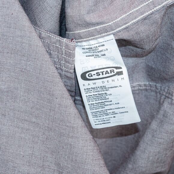 G STAR RAW Correct Men's Button up Shirt in Heather Purple size 2XL - Picture 6 of 6